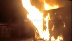 Видео – В городе Токмок на улице Советская загорелся контейнер