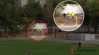 На стадионе «Манас» стюарды избили болельщика во время матча Кара-Балта — Алай <i>(видео)</i>