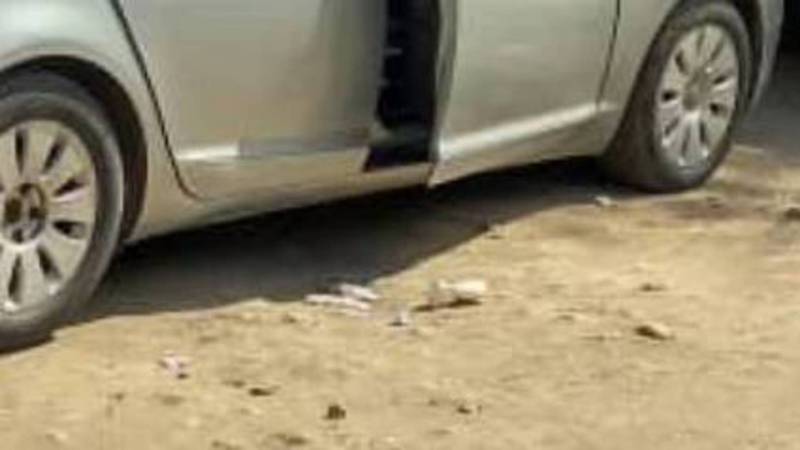 Возле детского сада №47 две девушки на автомобиле «Ауди» выбросили мусор на дорогу (фото)