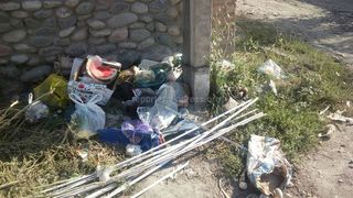 На Васильева-Таласского мусор выбрасывают на дорогу (фото)
