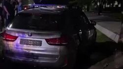 BMW X5 слетела с дороги. Видео с места аварии