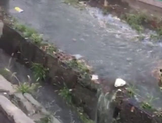 Тротуар и дорогу на Байтик Баатыра - Скрябина топит вода, вышедшая из арыков, - бишкекчанка (видео)