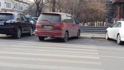 На Тыныстанова-Пушкина машину припарковали прямо на пешеходном переходе <i>(фото)</i>