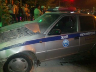 В Бишкеке произошла авария с участием патрульной автомашины ДПС <b>(фото, видео)</b>