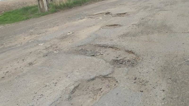 Водитель жалуется на состояние дороги в селе Кайырма. Фото