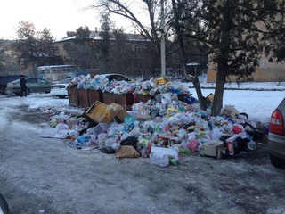 В течение двух недель не убирается мусор вдоль ряда домов, расположенного по улице Ахунбаева (фото)