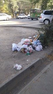 В Бишкеке на ул.Чокморова №5 жители выбрасывают мусор в неположенном месте, - читатель (фото)