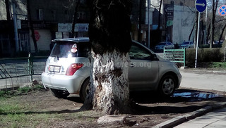 Читатель сделал фото, как паркуются водители возле поликлиники строителей