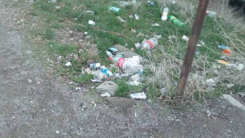 На границе с Казахстаном перед КПП Ак-Жол разбросан мусор, - бишкекчанин (фото)
