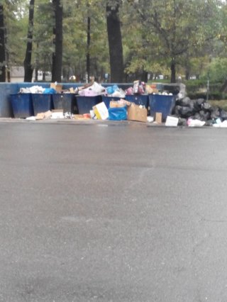На Киевская-Молодая Гвардия несколько дней не убирают мусор <b>(фото)</b>