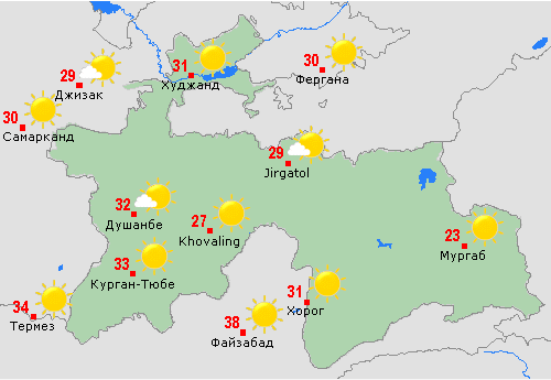 Погода на день карта